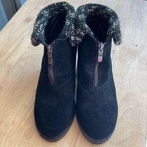 Chinese Laundry Marvel Knit Cuff Black Bootie 9.5/40.5 Ankle Boots Shoes EUC